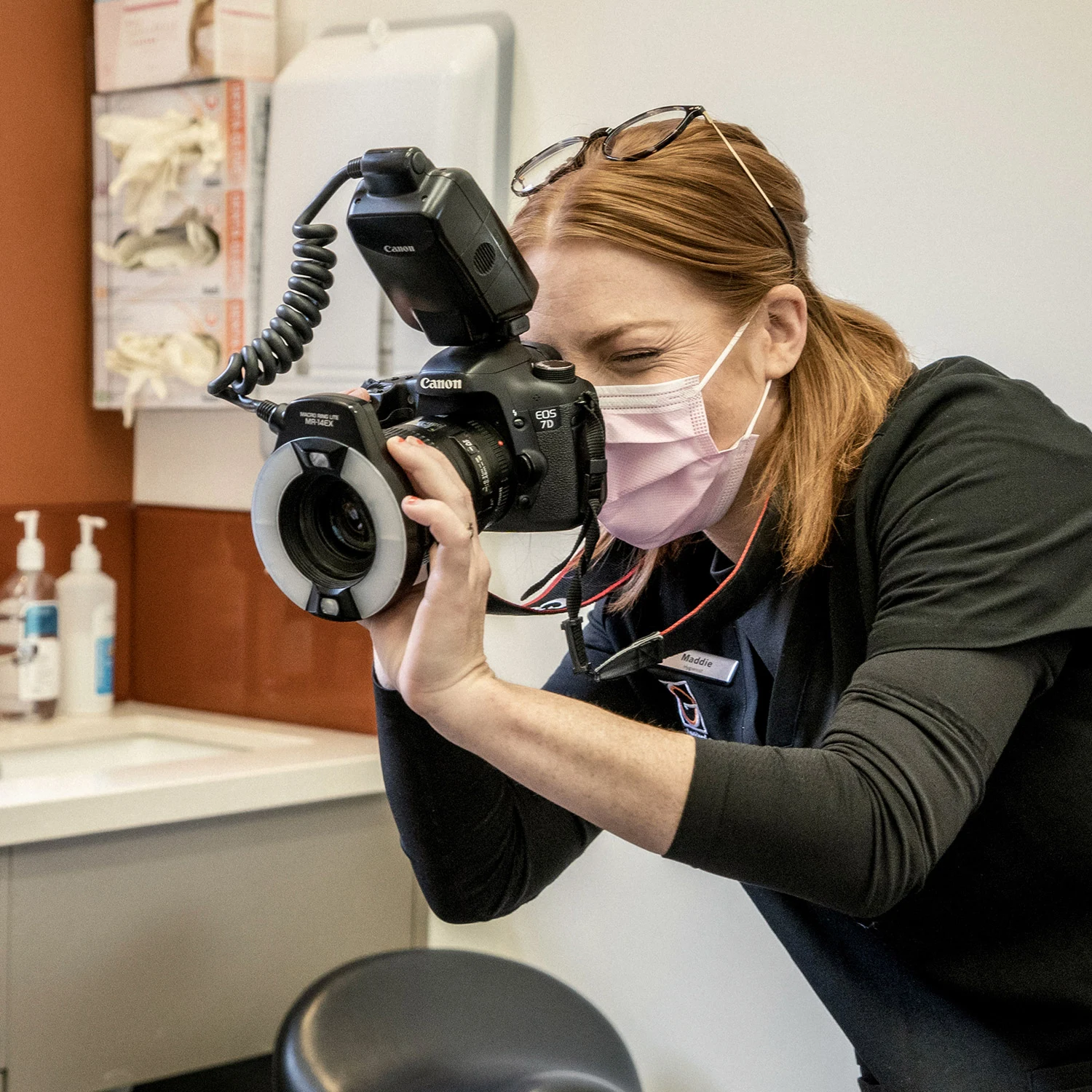 Orthodontic photo being taken to monitor progress of treatment