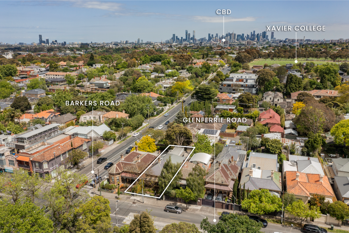 Aerial photo of Glenferrie Orthodontics Kew Victoria